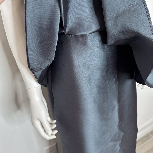 Alvina Valenta Maids Strapless Mikado Trumpet Gown Dress with Peplum Detail 9265 - Picture 8 of 16